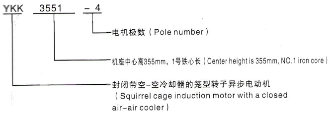 YKK系列(H355-1000)高压JR126-6三相异步电机西安泰富西玛电机型号说明